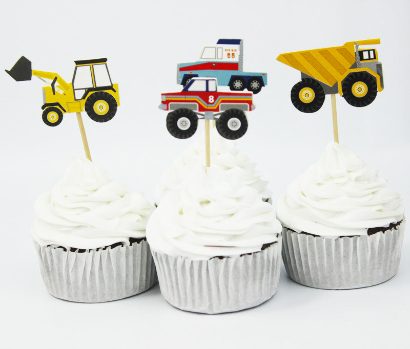 Cake Decoration Inserts 24pcs - White Cardboard Cake Toppers for Baking & Party