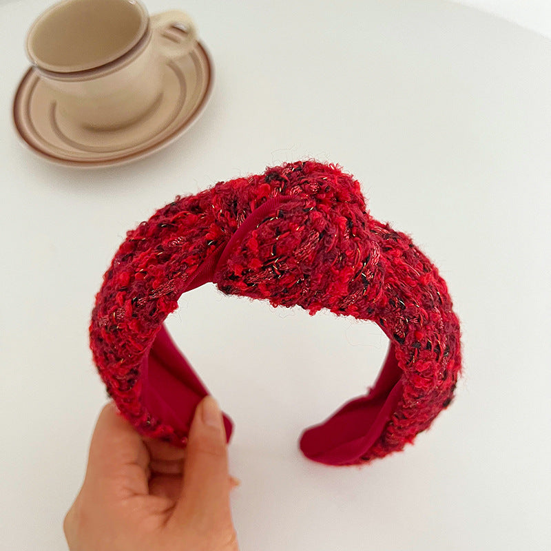 Wide Brim Hair Accessory with Knot Design - Multiple Colors
