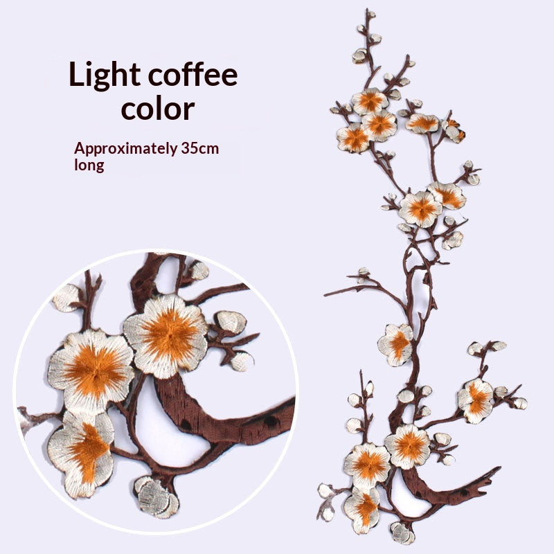 DIY Embroidered Fabric Patch with Adhesive Backing - Large Decorative Cloth Sticker