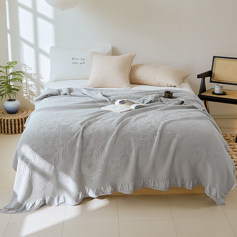 Cotton Waffle Embossed Towel Blanket - Multiple Sizes & Patterns