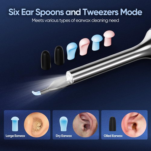 Ear Tweezers with Camera, Note5 Visual Ear Wax Removal Tool Camera with 10 Megapixel Otoscope, 3-in-1 Visual Earwax Cleaning Kit WiFi Ear Cleaning Kit, Ear Camera, Ear Otoscope Camera