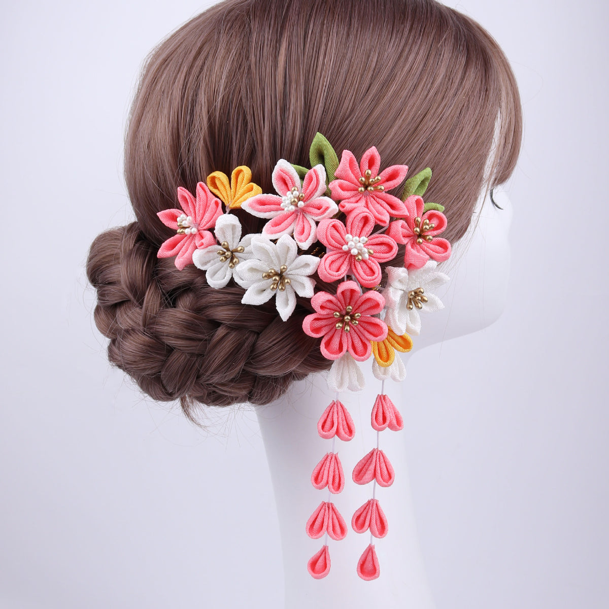 Floral Hair Comb Set - Japanese Style