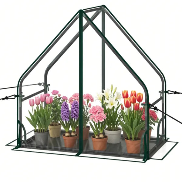 Mini Greenhouse Tent 36x20x34 Inches with Metal Frame & Waterproof Cover