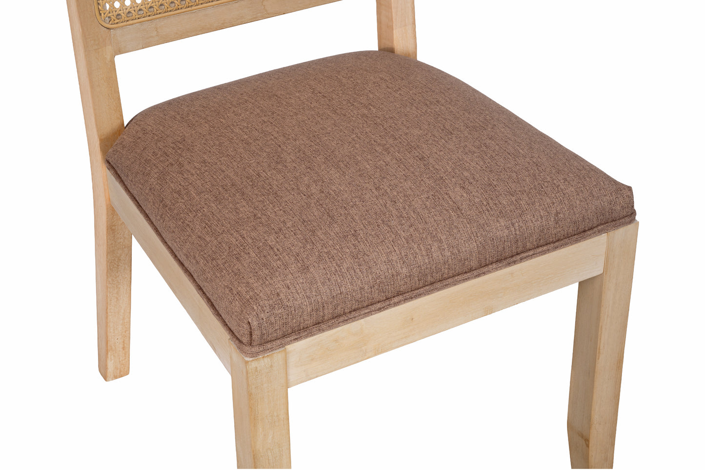 Rattan Dining Chairs Set of 2 - Mid Century Modern Tan
