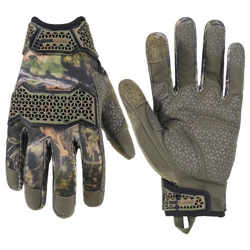 HANDLANDY Utility Mechanics Work Gloves with Grip, Impact Tactical Gloves for Men Women, Flexible Outdoor Yard Gloves