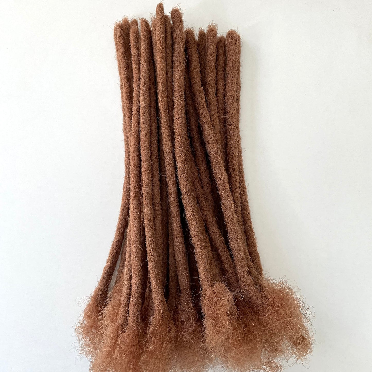 0.6cm #30 Brown 8inch 30 Stands Loc Extensions Human Hair 100% Handmade Permanent Dreadlock Extensions for Man/Women Can Be Dyed and Curled(0.6cm 8inch-30 stands color #30 Brown)