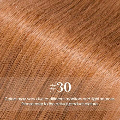 TESSHAIR Clip in Hair Extensions Real Human Hair 16 Inch Human Hair Clip in Extensions Light Auburn Hair Extensions Clip ins Double Weft 100% Real Human Hair Extensions 8 PCS 65g #30