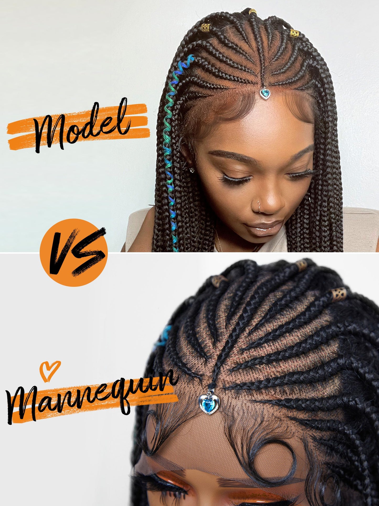 GORGIUS Braided Lace Front Wigs Pre Plucked Knotless Box Braid Wig with Baby Hair Pre Braided Glueless Synthetic Cornrown Wig For Women