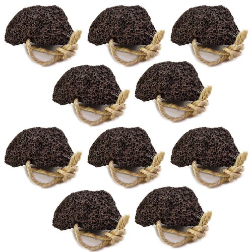 Natural Elephant Pumice Stone for Feet | Volcanic Lava Rock Callus Remover & Foot Scrubber | Pack of 10