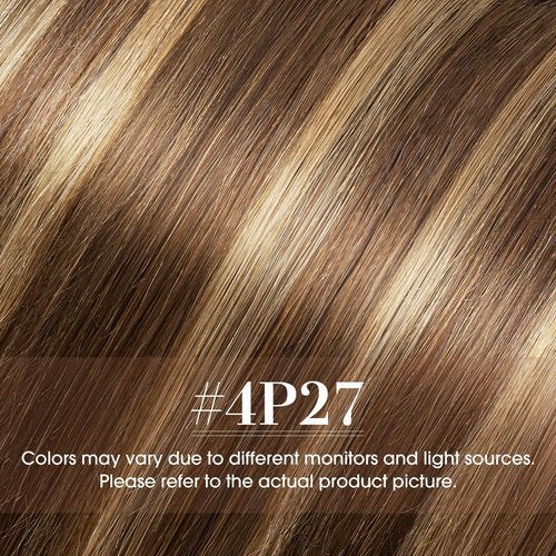 TESSHAIR Clip in Hair Extensions Real Human Hair 16 Inch Human Hair Clip in Extensions Medium Brown & Dark Blonde Hair Extensions Clip ins Double Weft 100% Real Human Hair Extensions 8 PCS 65g #4P27
