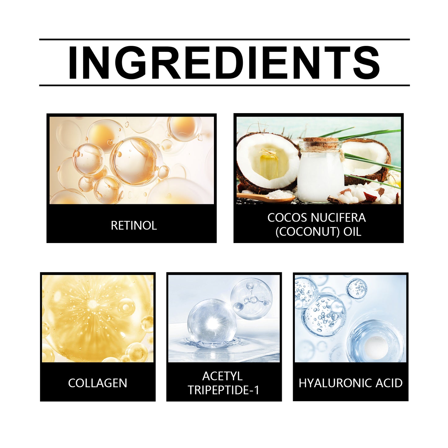 Retinol Eye Cream with Hyaluronic Acid for Fine Lines and Hydration