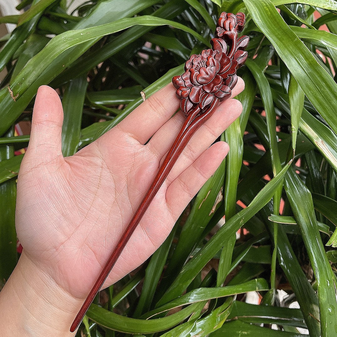 Ebony Antique Carved Hairpin