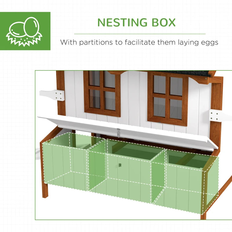 Wooden Chicken Coop for 3-5 Hens with Nesting Box & Waterproof Roof