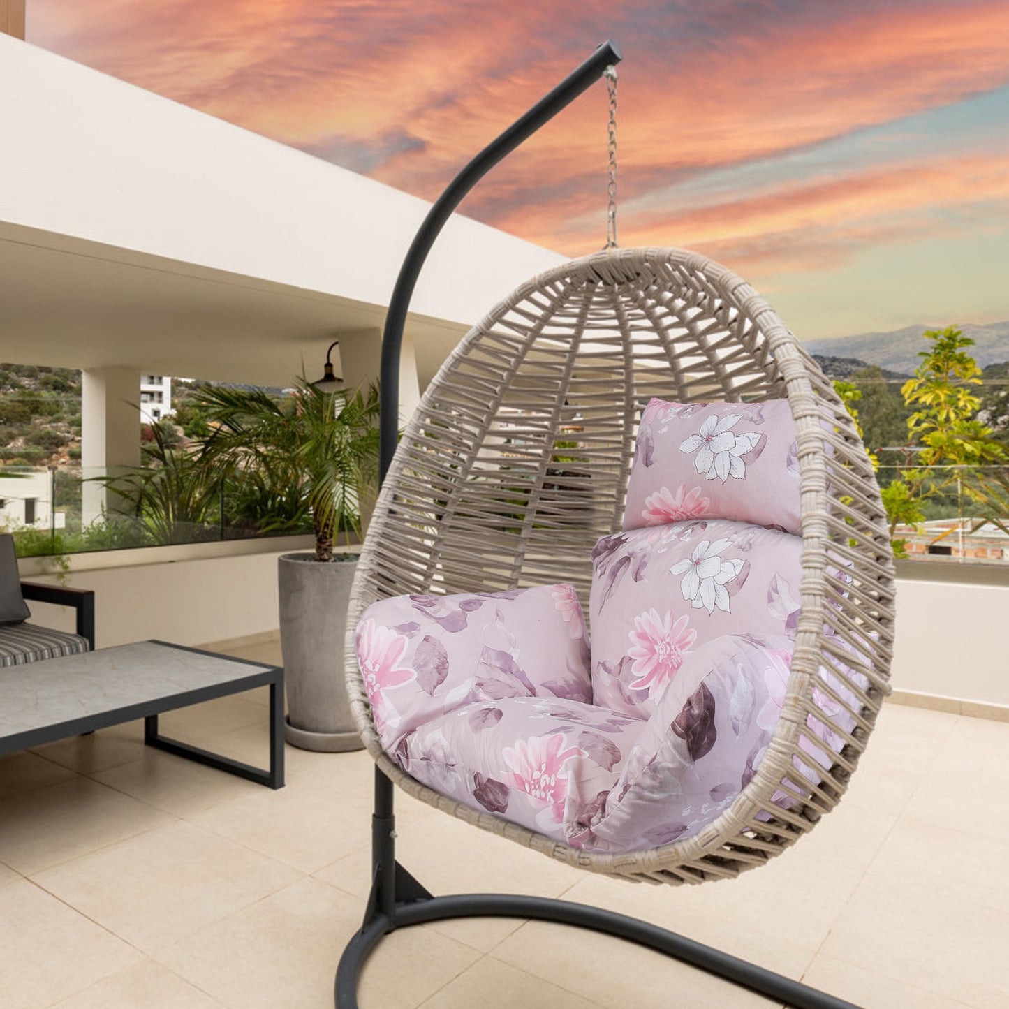 Thick Soft Egg Chair Cushion with Headrest for Hanging Chairs