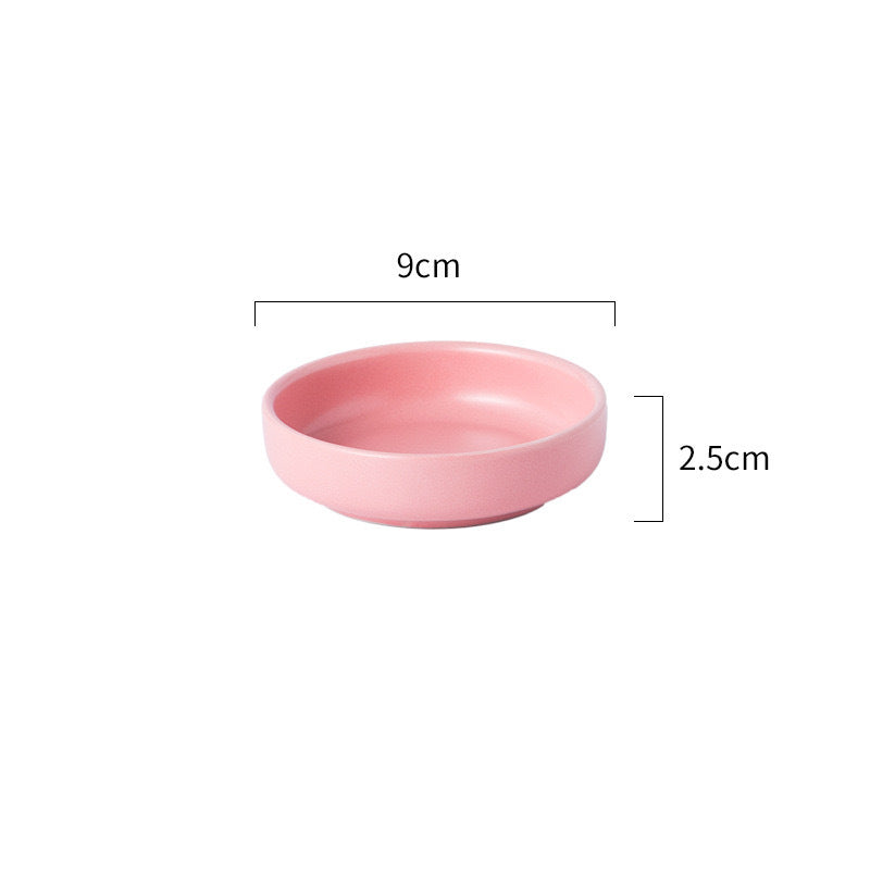 Ceramic Seasoning Plate Household Tableware - Multiple Colors