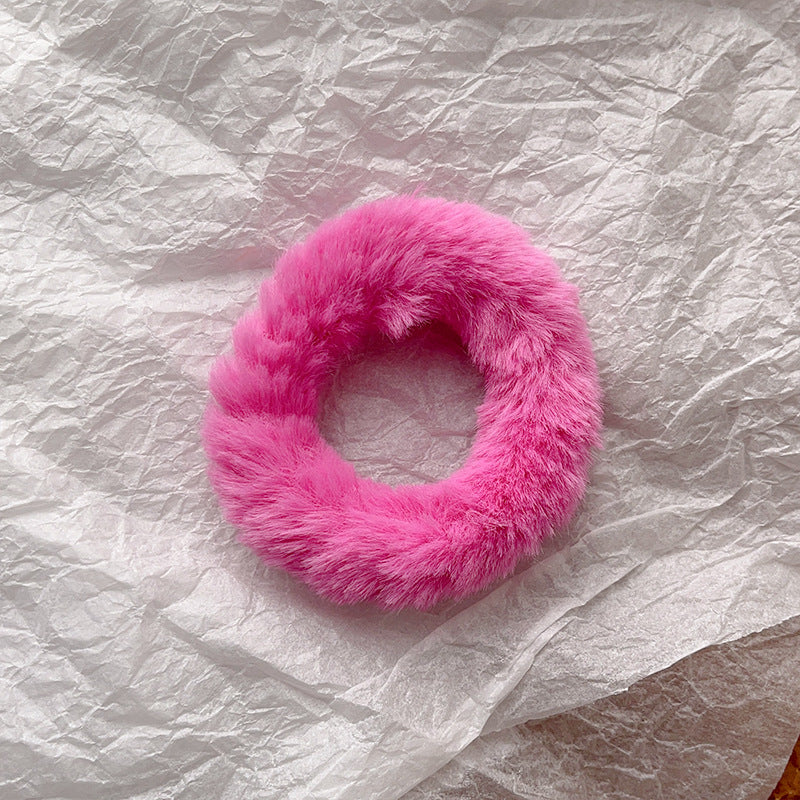 Cute Plush Elastic Hair Scrunchie - Soft Large Intestine Style Hair Band