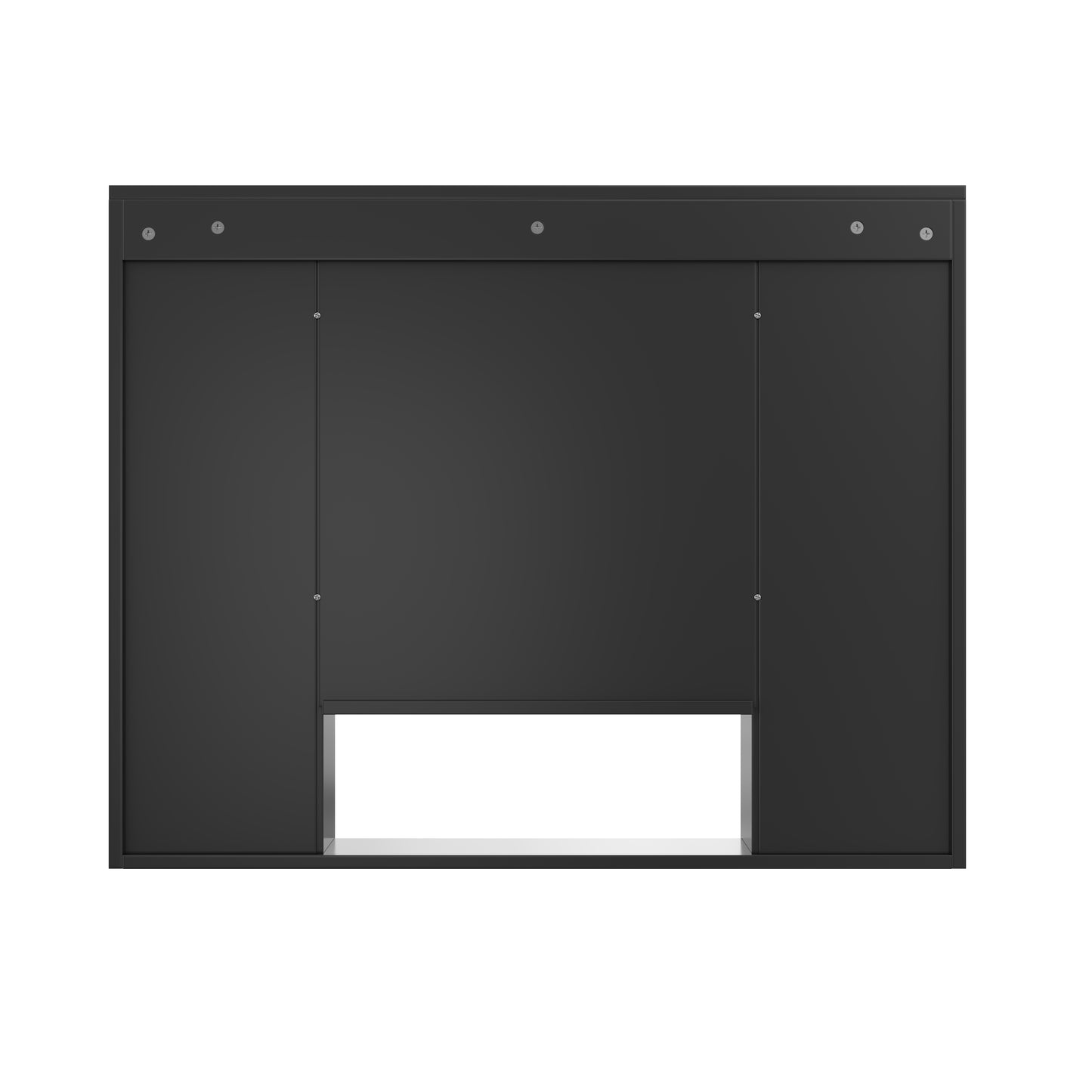 Modern Wall-Mounted Bathroom Cabinet with 5 Adjustable Shelves - Black