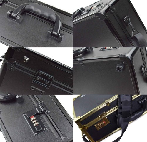 NNITEK Big space barber box double layer barber case gold color……