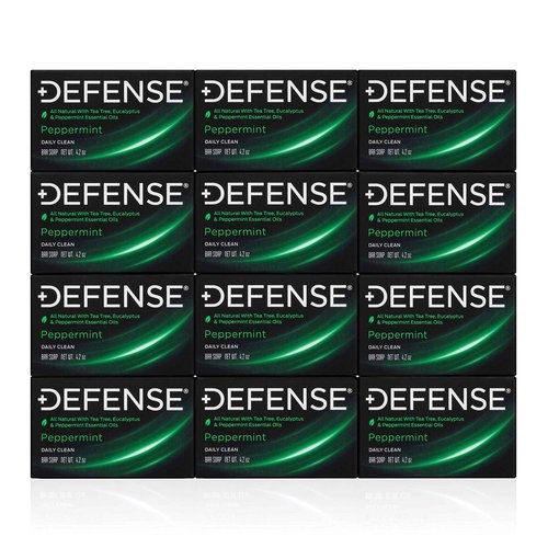 Defense Soap 12pk All Natural Peppermint Bar Soap for Men | Made by Wrestlers with Tea Tree Oil & Eucalyptus Oil to Promote Healthy Skin