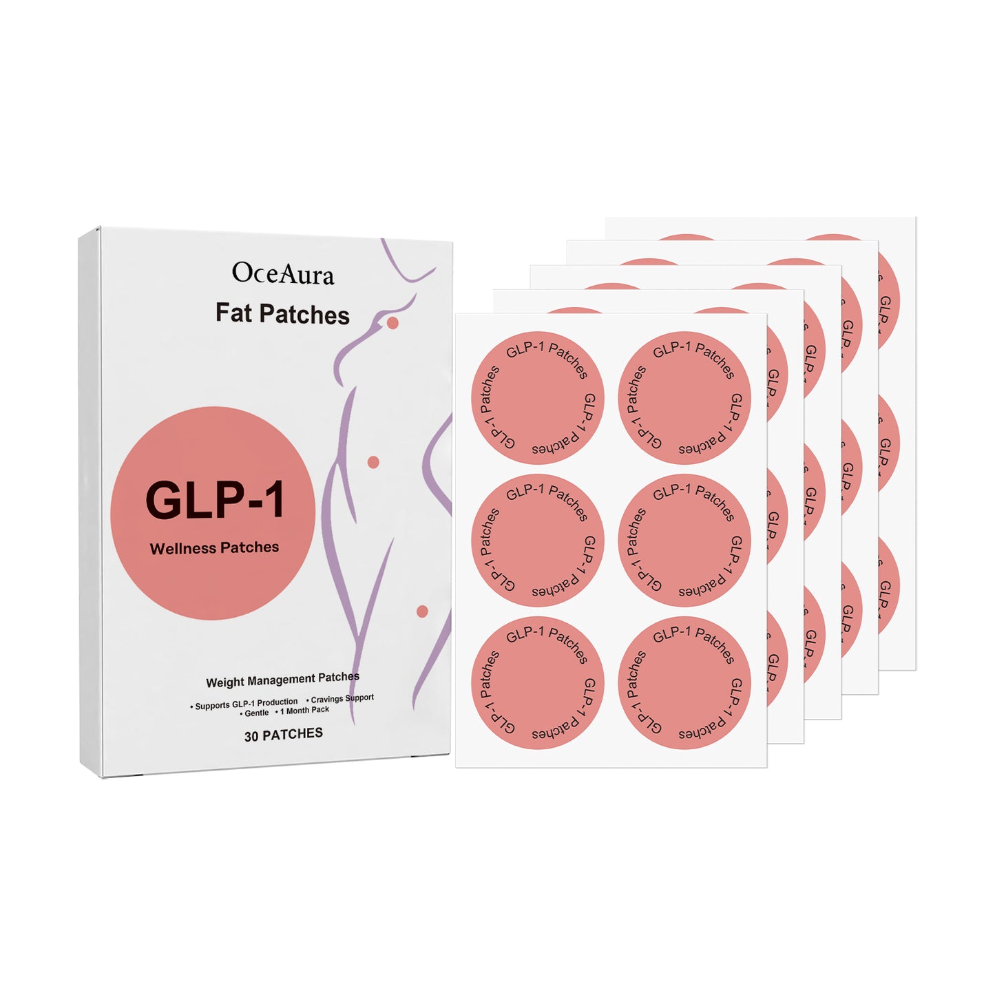 Body Care Shaping Patches - 30pcs Peach Kernel & Hexapeptide Formula