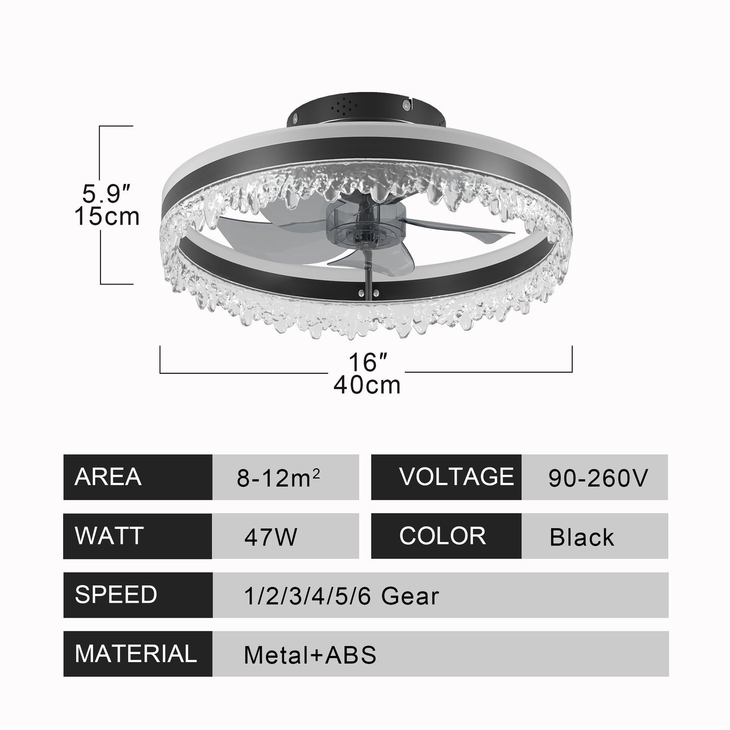 Modern Dimmable LED Ceiling Fan with Light - Remote Control