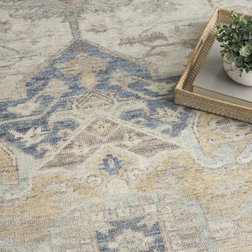 Nourison Home Vintage Washables Blue Green 5'3" x 7'3" Area Rug - Easy Clean, Non Shedding, Bed Room, Living Room, Dining Room, Kitchen (5' x 7')