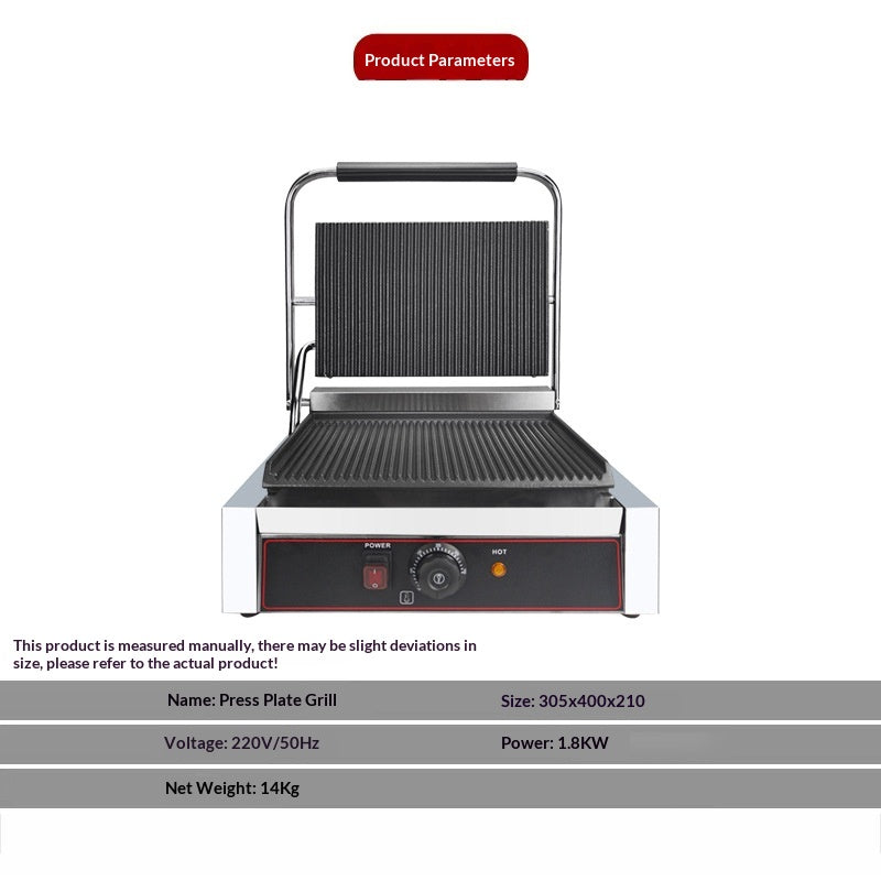 Electric Teppanyaki Grill with Double-Sided Heating Plate for Home Cooking