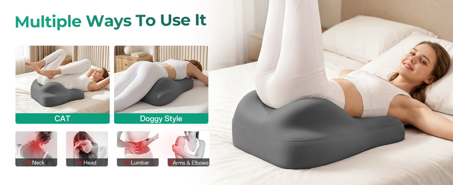 Ergonomic Memory Foam Support Pillow for Couples - Grey