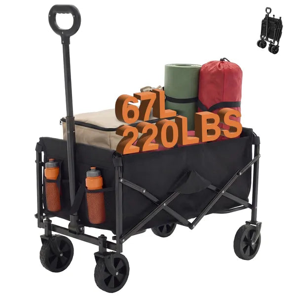 Heavy-Duty Foldable Trolley with 330 lbs Capacity - Red