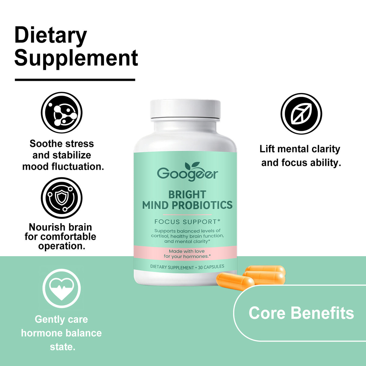 Nutritional Capsules with Cordyceps & Probiotics - 30 Pack