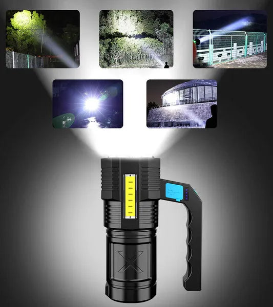 Super Bright LED Rechargeable Flashlight with 4 Modes - IP44 Waterproof