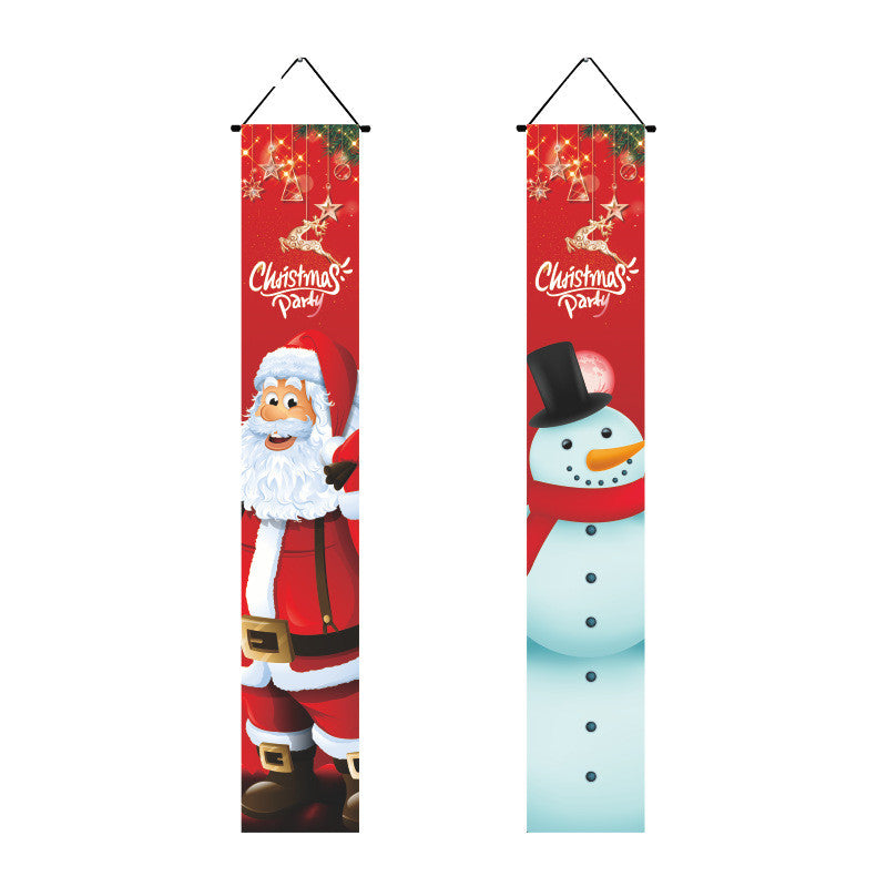Christmas Lattice Curtain Hanging Flag for Festive Decor - Multiple Styles