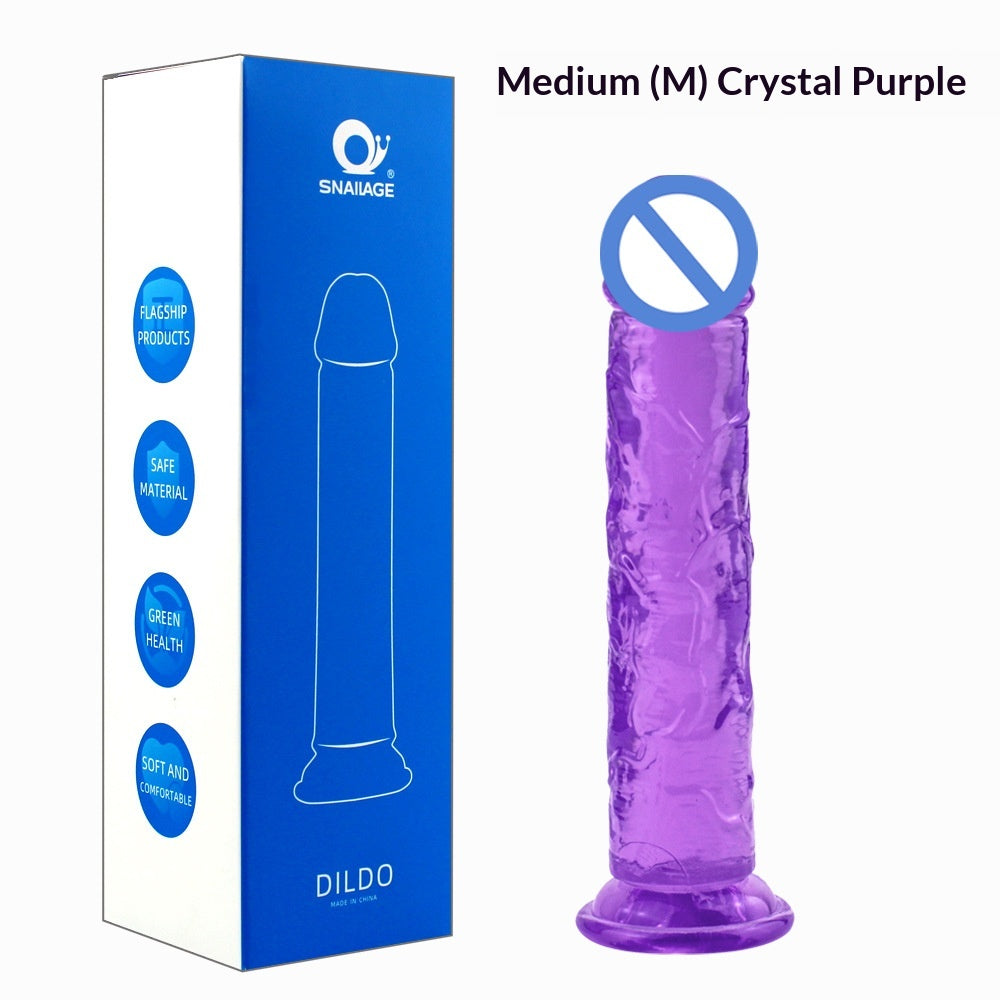 Egg-Free Crystal Clear Silicone Dildo Toy for Adult Wellness