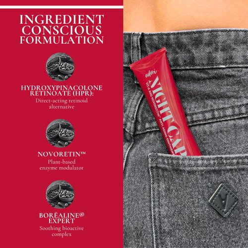 edandi NIGHT CAP Facial Night Cream with Vitamin A, and NovoRetin Anti Aging Ointment to Minimize Appearance of Wrinkles and Fine Lines, 1.69 oz