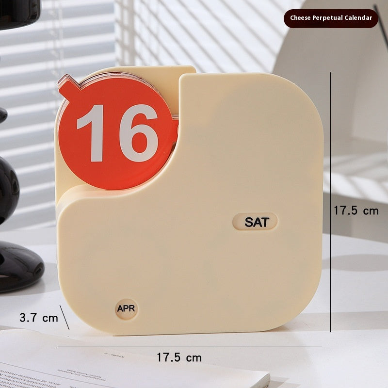 Wooden Calendar Office Desk Decor - Wind Flip & Perpetual Styles for Home & Study