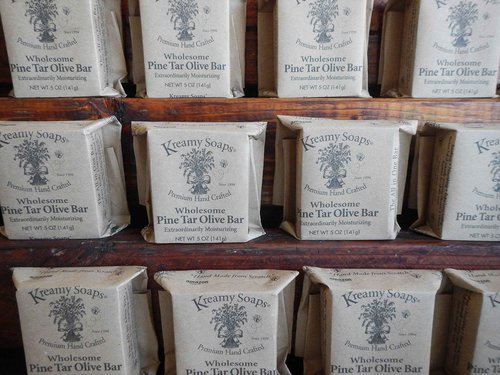 Kreamy Soaps Premium Hand Crafted Wholesome Pine Tar Olive Bars - 12 Pack