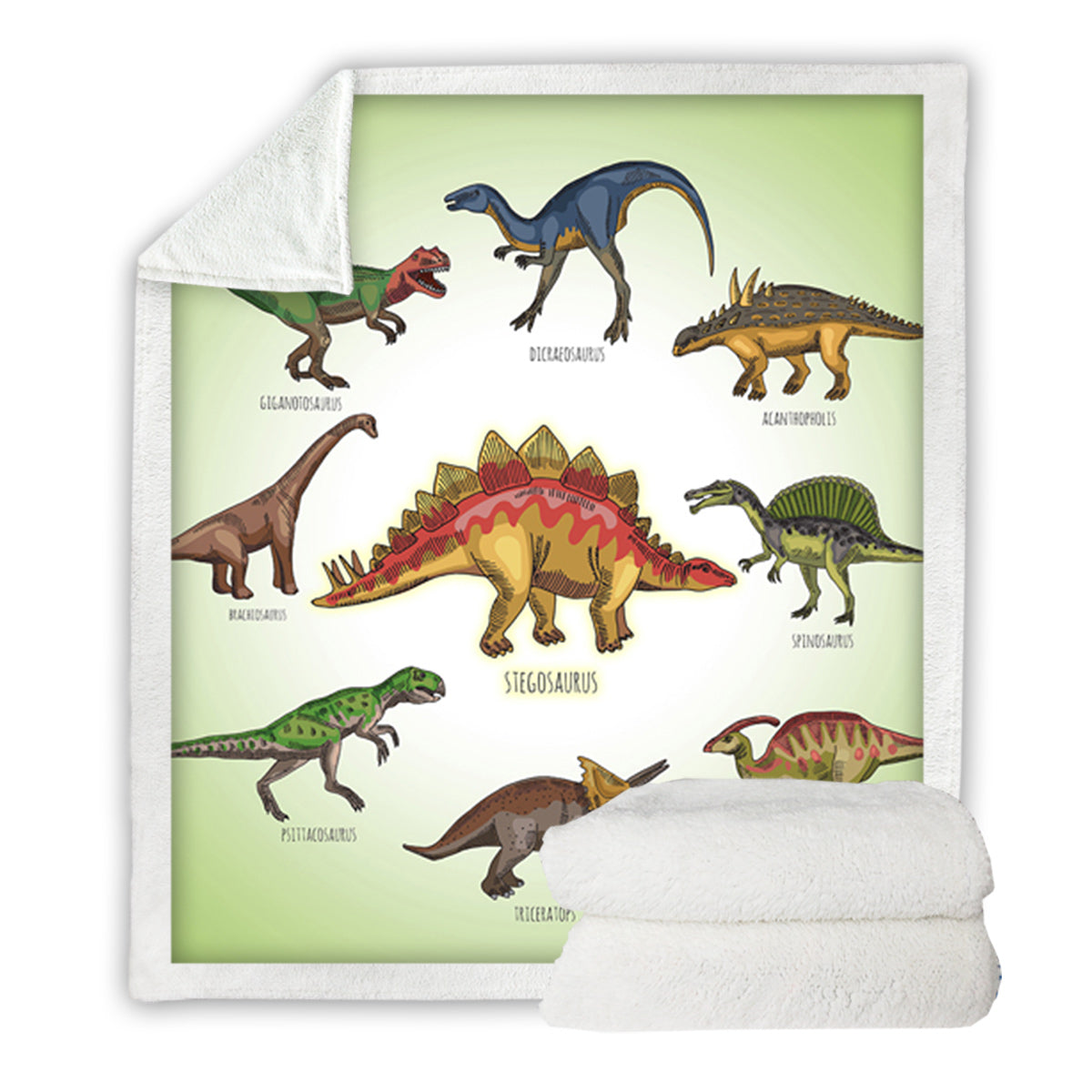 Dinosaur Family Sherpa Fleece Throw Blanket - 50x60 & 60x80