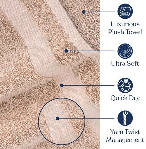 Delara Organic Cotton Luxuriously Plush Washcloths Pack of 6 | GOTS & Oeko-TEX Certified | Premium Quality Face Towels | Feather Touch Technology|650 GSM Long Staple|Soft, Quick Dry & Ultra-Absorbent