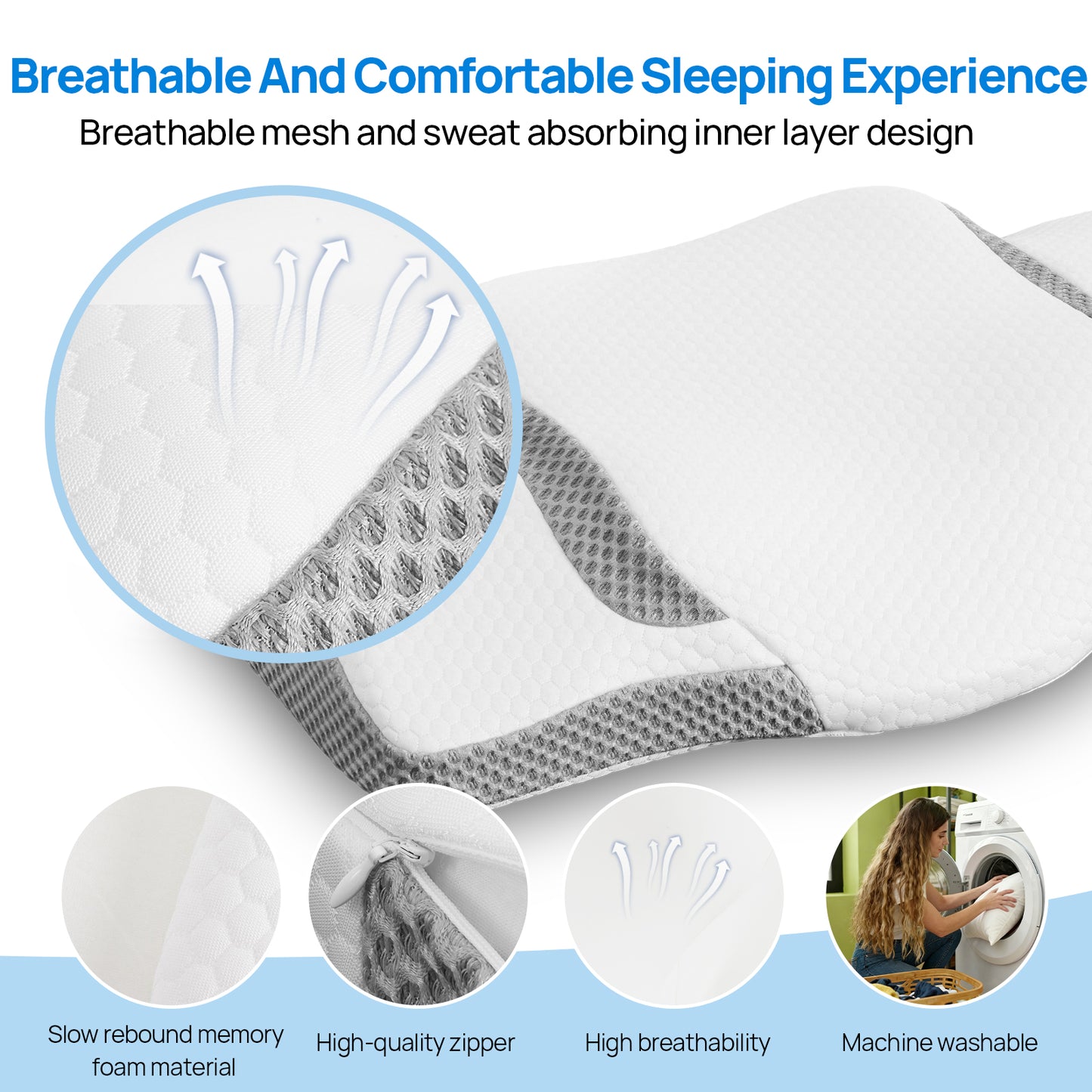 Cooling Ergonomic Memory Foam Neck Pillow - Multiple Variants