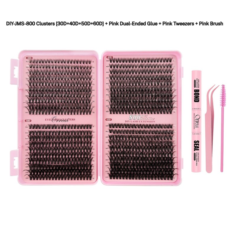 High-Capacity Synthetic Eyelash Set with Glue and Tools - Multiple Styles