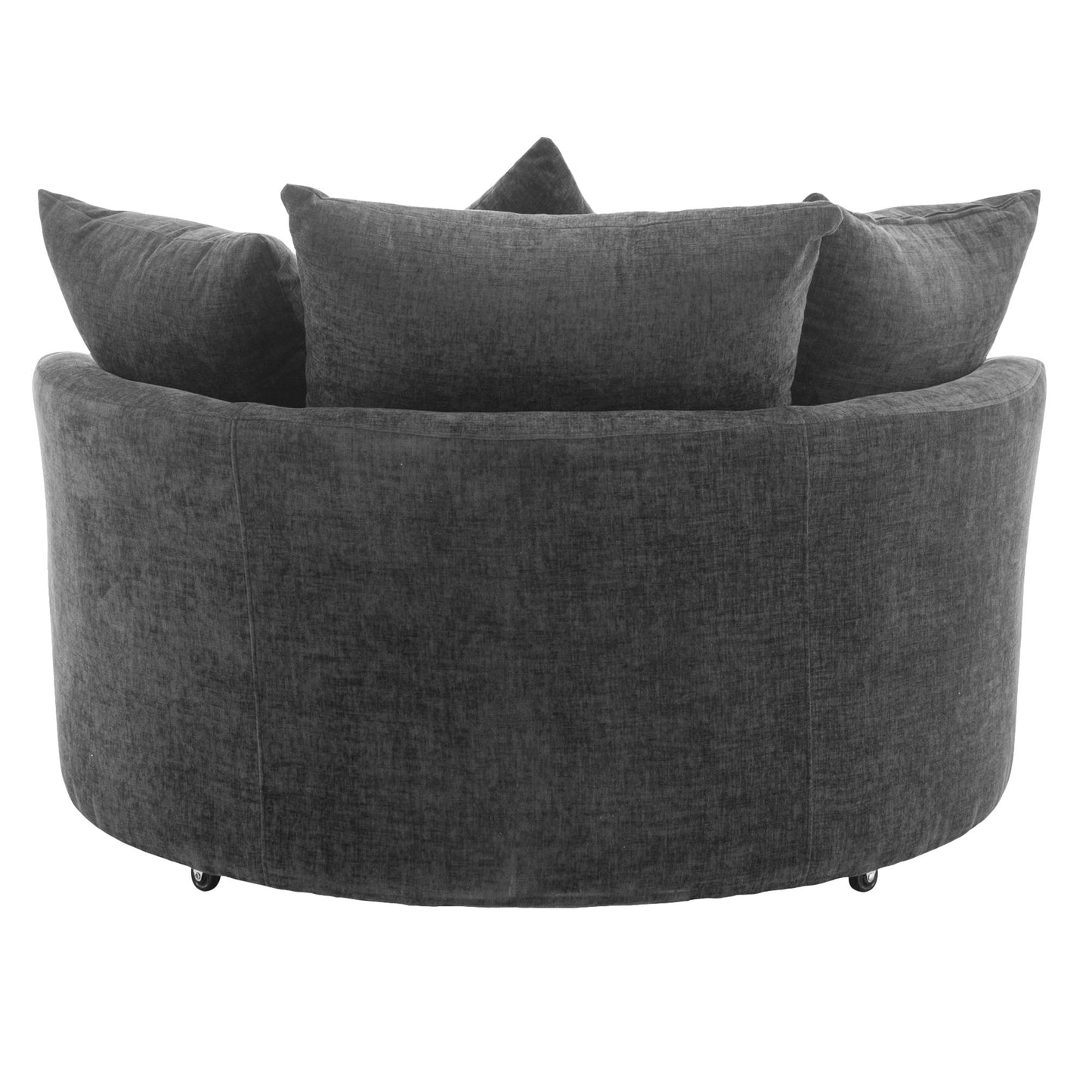 360° Swivel Accent Barrel Chair with Storage Ottoman & 4 Pillows - Gray
