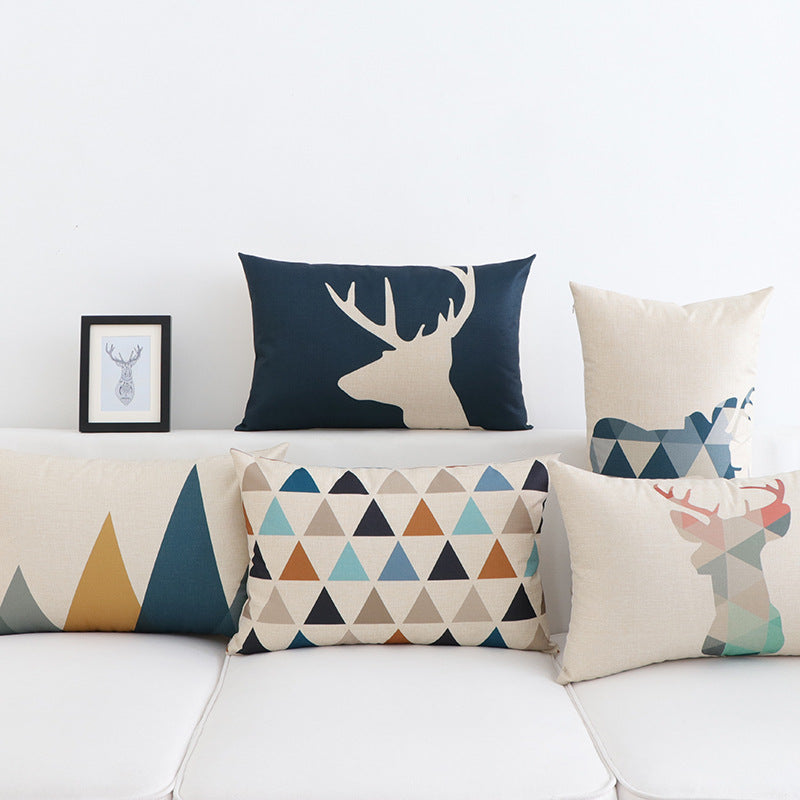 Cushion Car and Office Chair Pillow Cover 30x50cm - Long Shape, Cotton Linen Blend