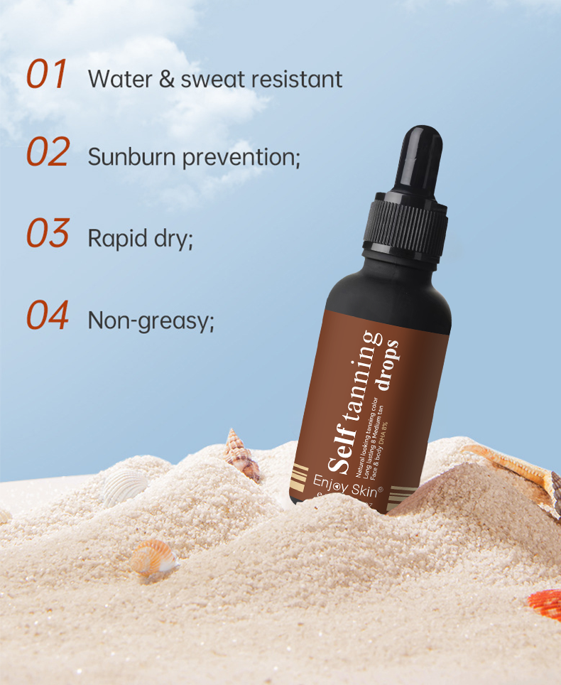 Organic Self Tanning Drops - 30ml Buildable Sunless Serum for Face & Body