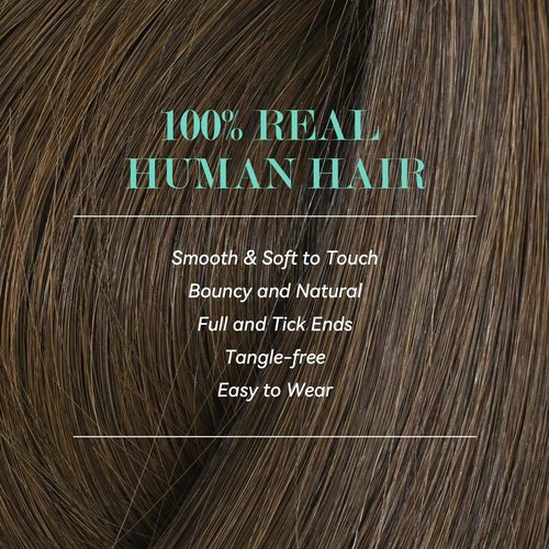 Ukira Medium Brown Hair Extensions Real Human Hair, 22 Inch 120g 7pcs #4 Clip in Hair Extensions, Natural Soft Straight Remy Human Hair Chocolate Brown Clip in Extensions for Women