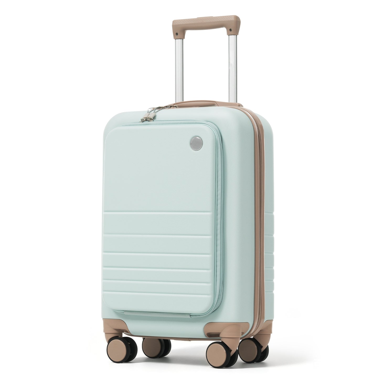 20-Inch Expandable Carry-On Luggage Set with USB Port - Green