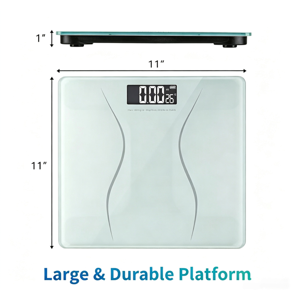 Slim White Personal Scale - High Precision, 180kg Capacity