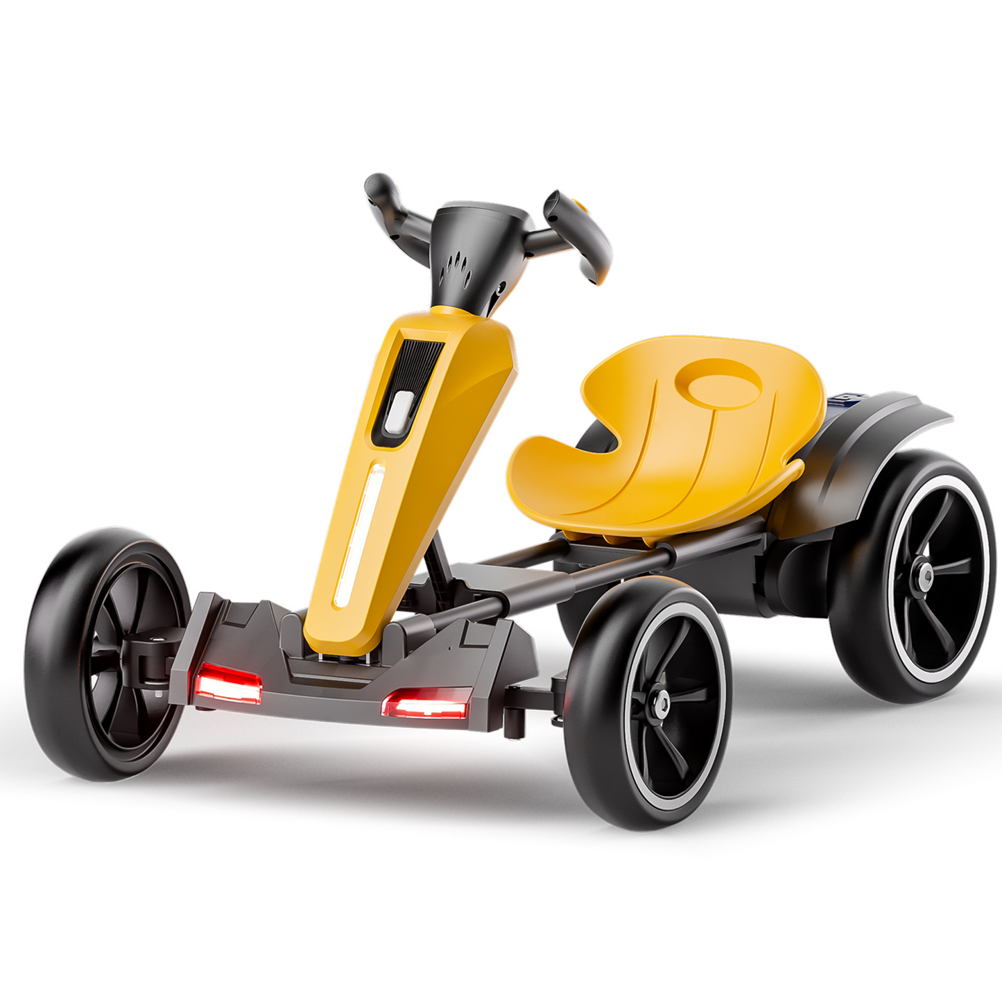 12V Electric Kids Pedal Go Kart with Adjustable Seat - Yellow