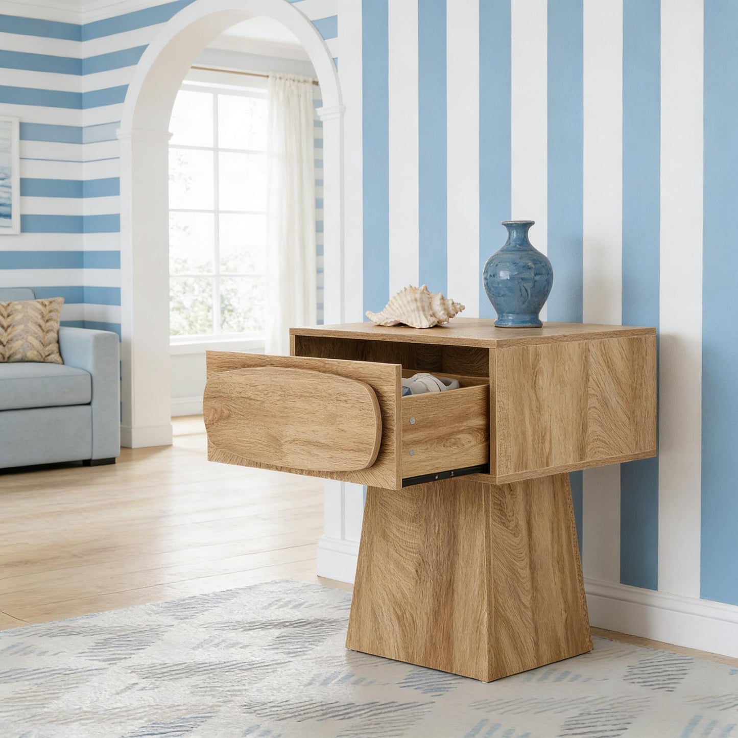 Compact Side Table with Drawer - Brown Accent Furniture