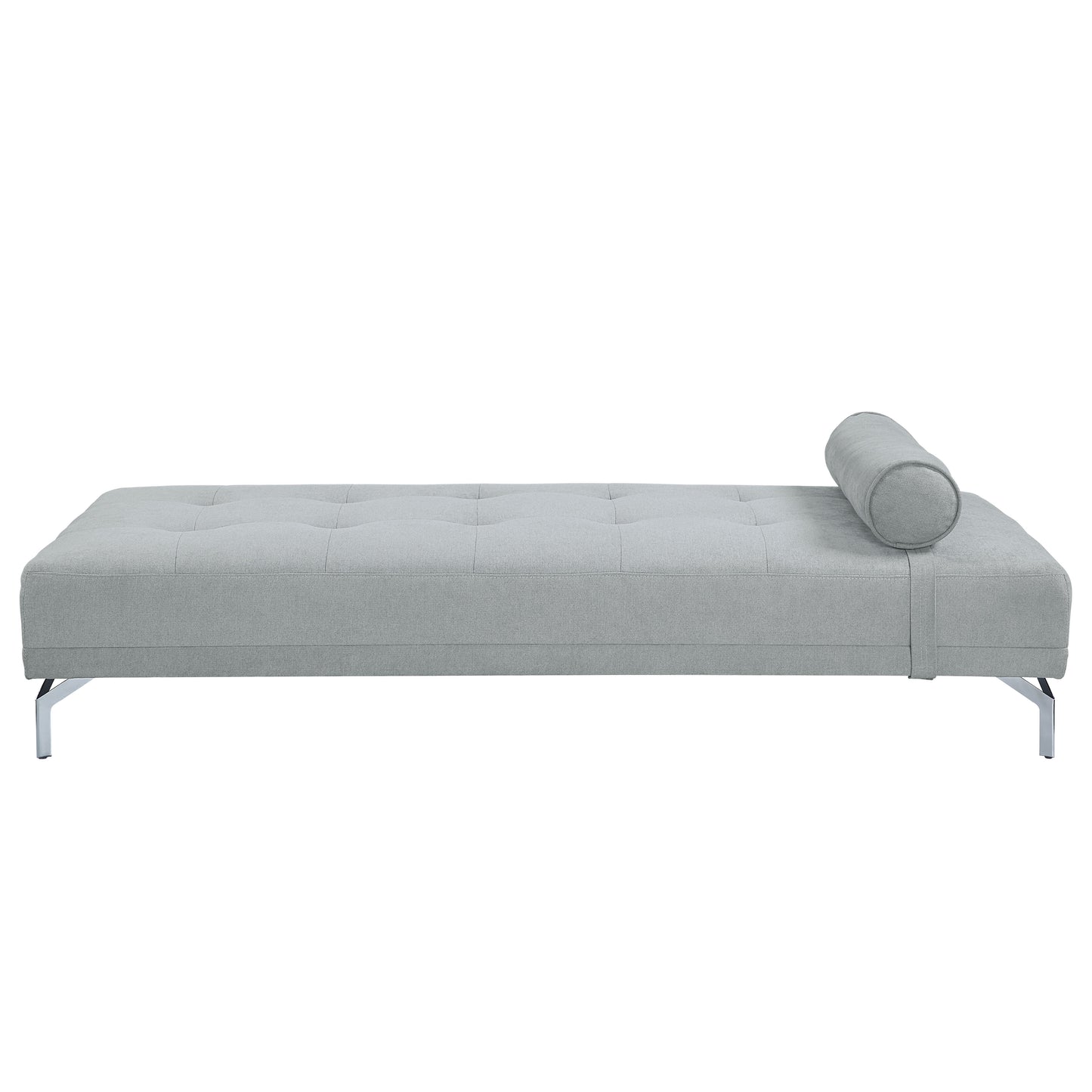 Gray Melange Velvet Sofa Bed with Pillow - Single Seat