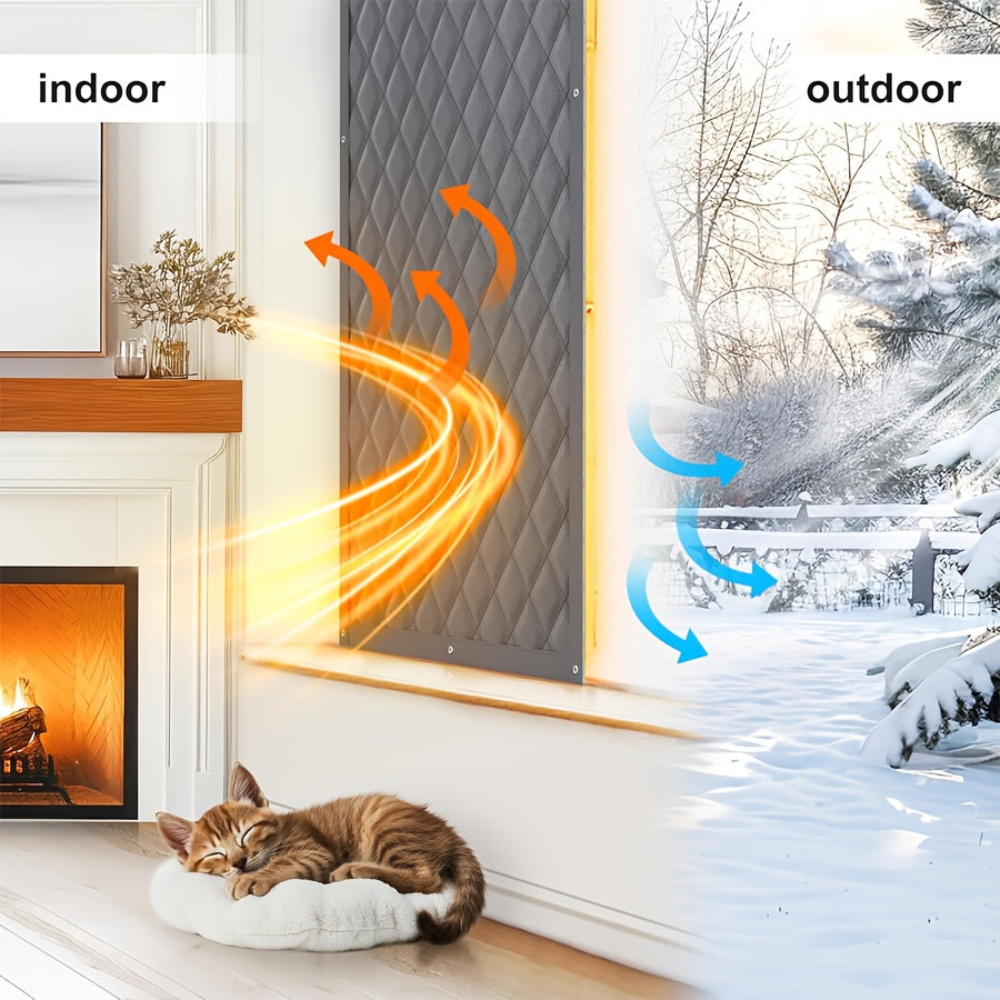 Magnetic Thermal Insulated Door Curtain - Windproof Privacy Light Blocker for Home Garage Shop